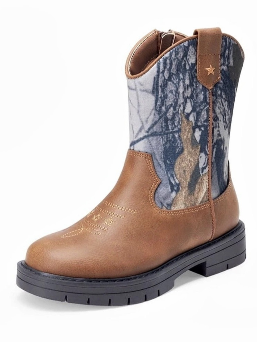 Western Camo Boots in Brown & Blue Like New
